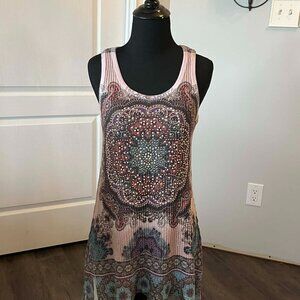 Vocal Women's Sleeveless Tank Tunic Medallion Mandala Design size Small